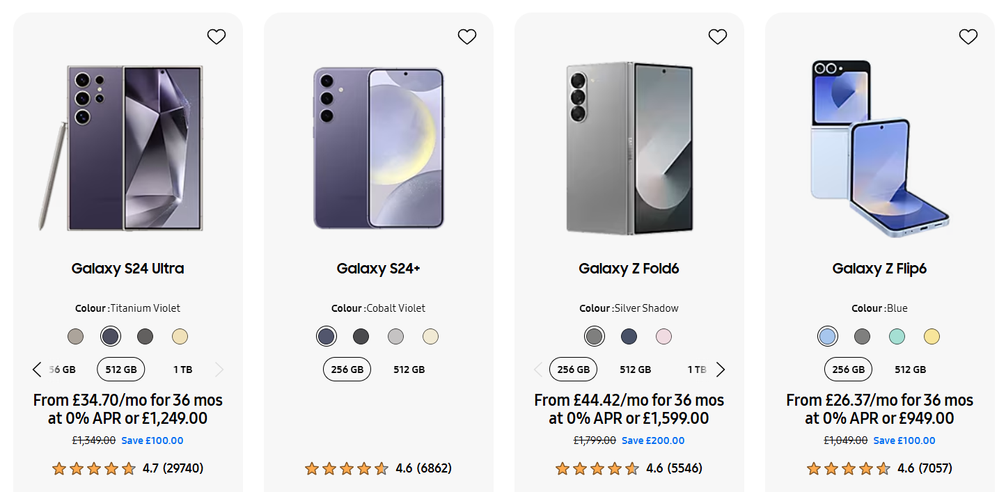 samsung prices